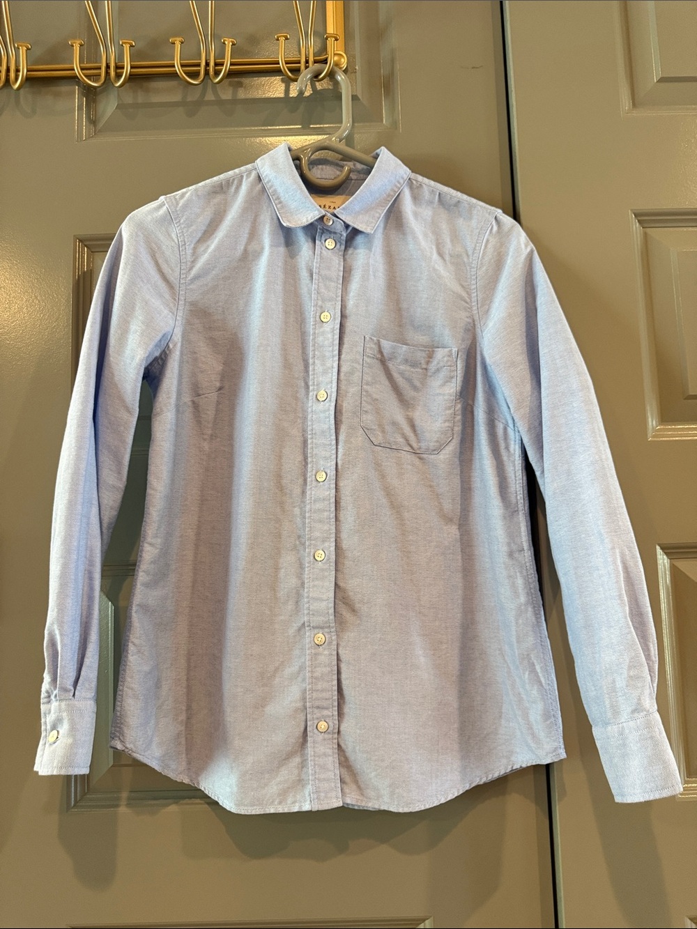 Sezane Light Blue Tomboy Oxford Button-Down Shirt